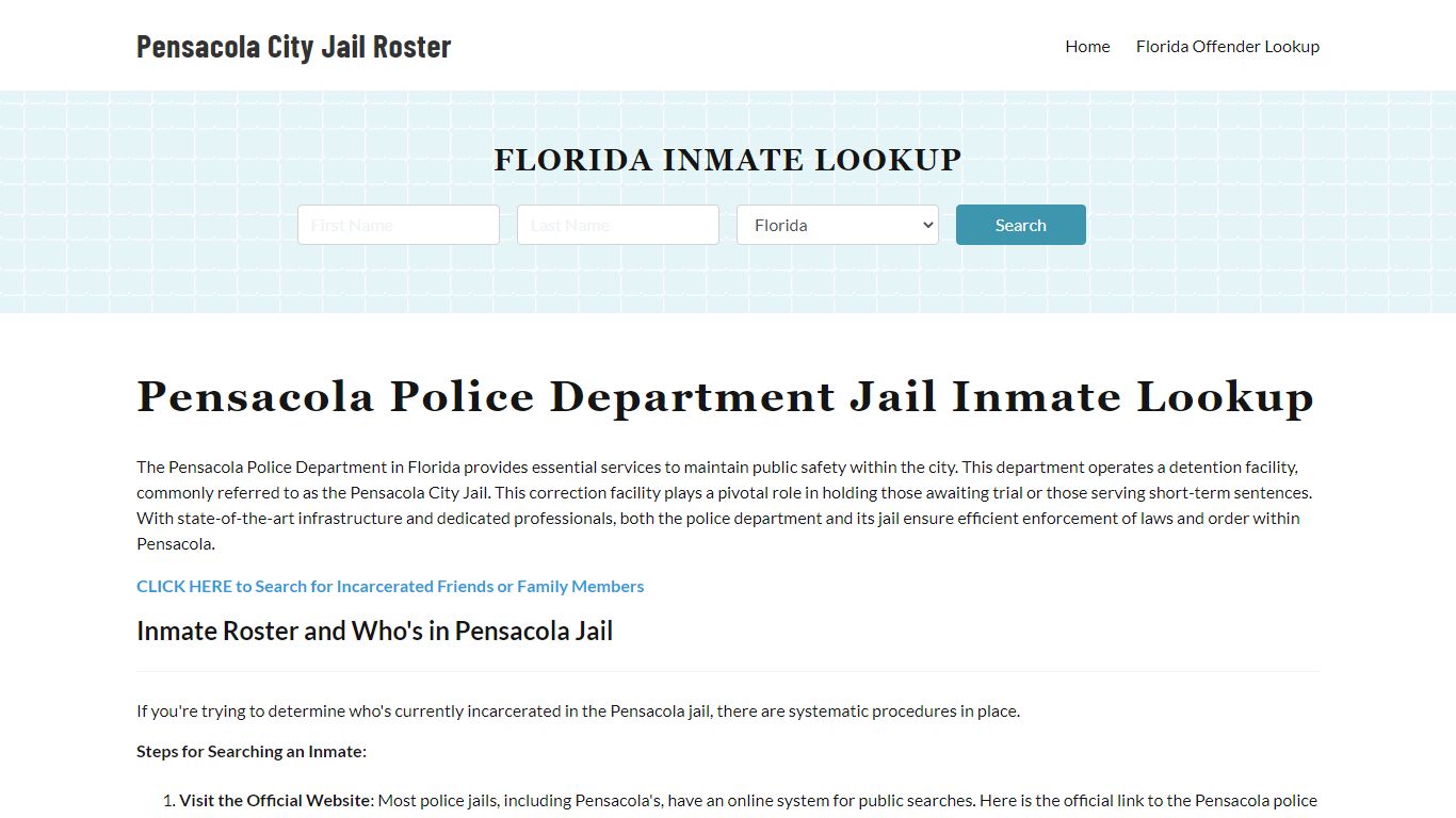 Pensacola Police Department & City Jail, FL Inmate Roster, Arrests ...