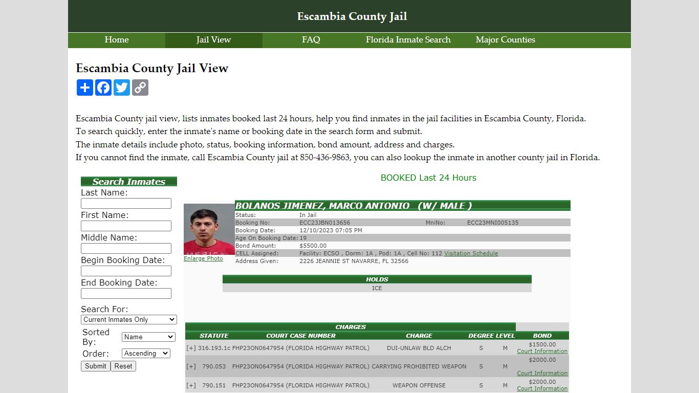 Escambia County Jail View
